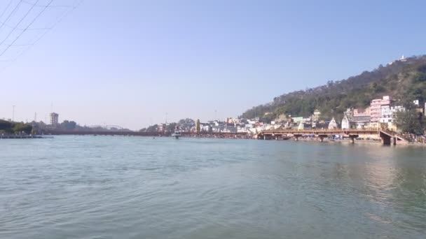 Fluting Rio Ganga Uma Haridwar — Vídeo de Stock