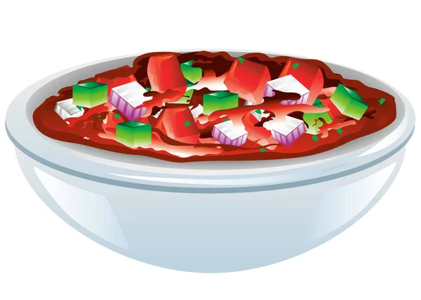 Vector Illustration Salsa Bowl — Διανυσματικό Αρχείο