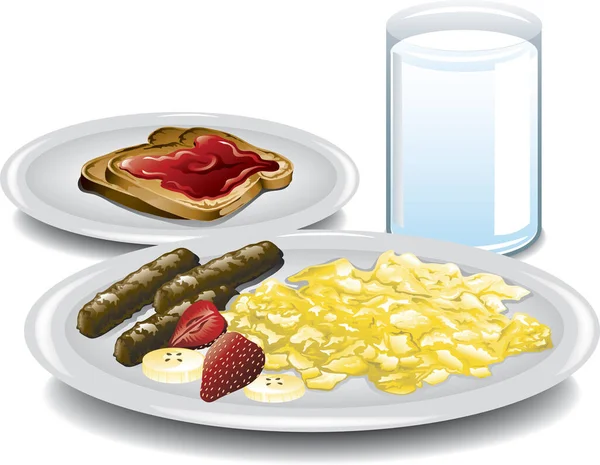 Illustration Petit Déjeuner Complet Sain — Image vectorielle