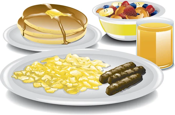 Illustrazione Una Colazione Completa Sana — Vettoriale Stock