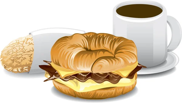 Illustration Fast Food Breakfast — Wektor stockowy