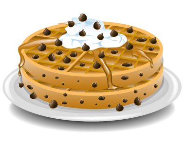 Çikolata parçacıklı waffle 'ın tasviri