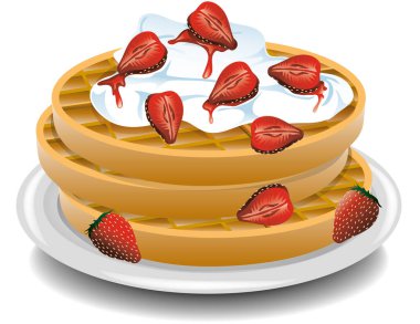 Çilekli Waffle tasviri