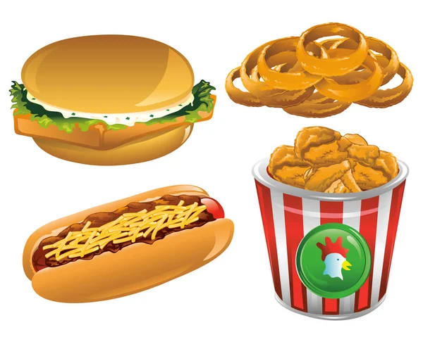 Illustrazione Dei Fast Food — Vettoriale Stock