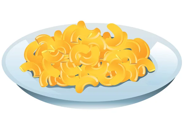 Ilustración Plato Macarrones Queso — Vector de stock