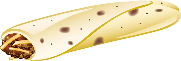 Illustration Burrito Boeuf Fromage — Image vectorielle