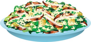 Izgara tavuk sezarı salatası tasviri