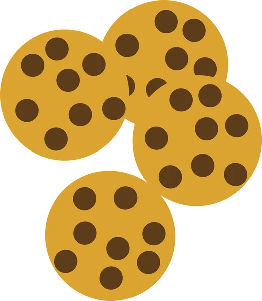 平たい白い背景にクッキーのイメージ — ストックベクタ