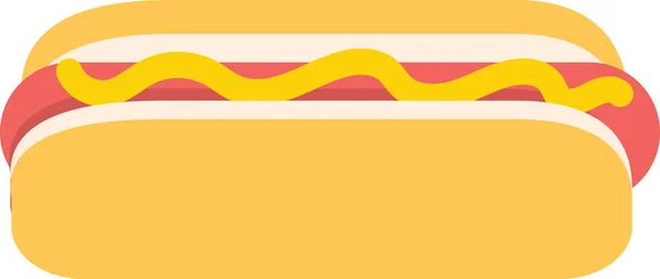 Lapos Kép Egy Hot Dog Egy Sima Fehér Háttér — Stock Vector