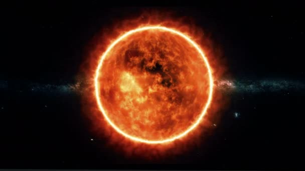 Sun surface with solar flares. Abstract scientific background. — Stock Video