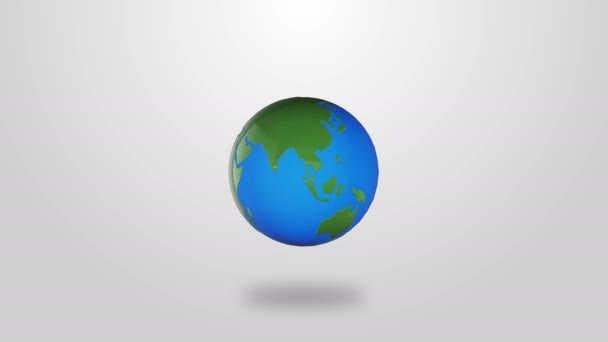 Infographie planète Terre tourner sur fond blanc — Video