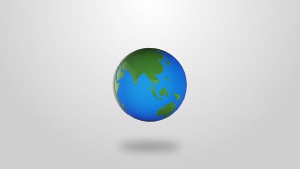 Infographie planète Terre tourner sur fond blanc 