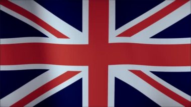 İngiltere rüzgarda sallayarak gerçekçi Ultra Hd bayrak. Dağlık mufassal kumaş dokusu ile sorunsuz döngü.