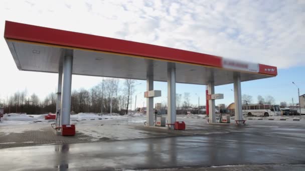 Ponto temporal do posto de gasolina — Vídeo de Stock