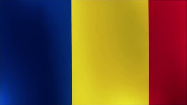 Ρουμανική σημαία στον άνεμο. μέρος μιας σειράς. — Αρχείο Βίντεο