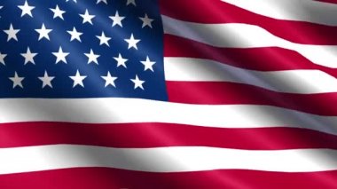 Rüzgar çok detaylı kumaş dokusu ile sorunsuz ABD bayrağı sallayarak