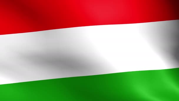 Красивый сатиновый финиш петляющего флага Венгрии — стоковое видео