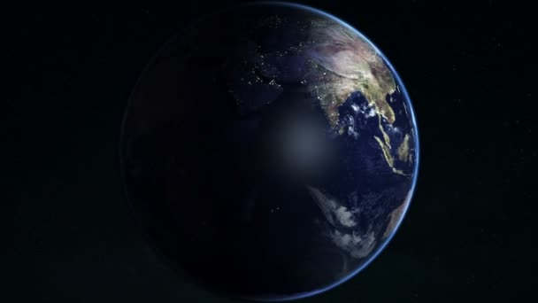 Planète Terre dans l'espace sur fond de galaxie 