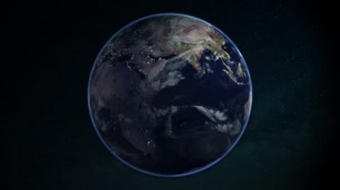 Yer galaksiye arka plan üstünde seyyare yerküre