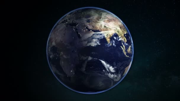 Planète Terre dans l'espace sur fond de galaxie 