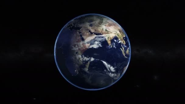 Planète Terre dans l'espace sur fond de galaxie 