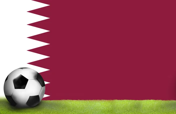 Piłka Nożna Piłka Nożna Katar Flagi Sportowe Ilustracja Pień — Zdjęcie stockowe