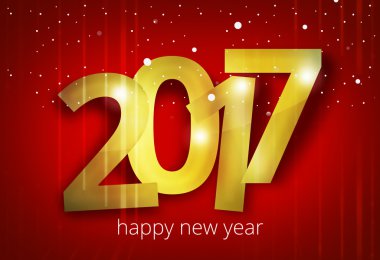 mutlu yeni yıl 2017 3d tasarım render.