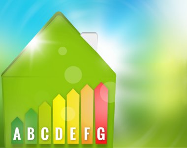 Yeşil enerji tasarruflu ev doğa arka plan