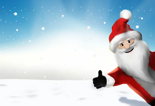 Boże Narodzenie Santa Claus Thumbs Kreskówka Render — Zdjęcie stockowe