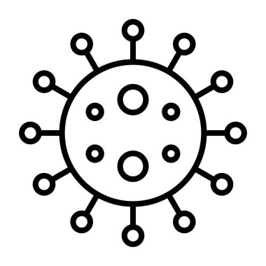 Beyaz üzerinde izole edilmiş Corona Virüsü sembolünün vektör çizgisi simgesi
