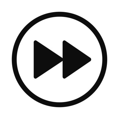 Beyaz arkaplanda izole edilmiş bir daire vektör ikonu içindeki hızlı üçgenler. Sonraki konsept yuvarlak düğme illüstrasyonu