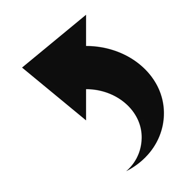 Icône Vectorielle Flèche Arrière Noire Illustration Vectorielle Symbole Bouton Relecture — Image vectorielle