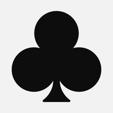 Striptiz kulübünün Fransız kart takımının yüksek kalite çizimi beyaz arkaplanda izole edilmiş siyah simge - Trefolil yonca grafik gösterimi