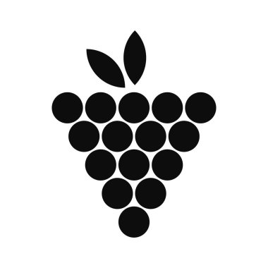 Üzüm sembolü düz biçim simgesi - Beyaz arkaplanda izole edilmiş yüksek kaliteli siyah simge