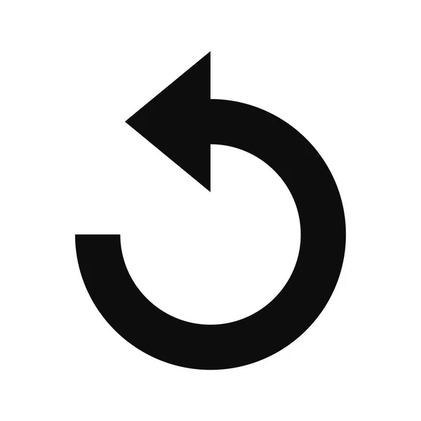 Rafraîchir Icône Flèche Noire Isolée Sur Fond Blanc Illustration Vectorielle — Image vectorielle