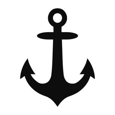 Beyaz üzerinde izole edilmiş siyah çapa vektör simgesi tasviri - Web için EPS10 sembolü