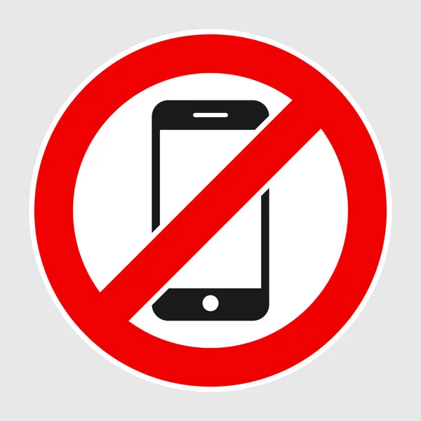 禁止使用手机的标志 矢量高质量的平板式象形文字图解在白色背景下被隔离 — 图库矢量图片
