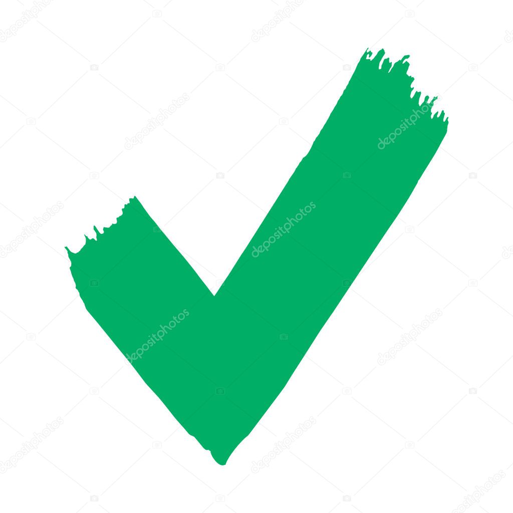 Green V sign hand made drawing icon isolated on white background - Vector high quality illustration