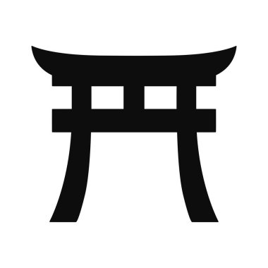 Japon Torii Kapısı siyah siluet simgesi - Vektör yüksek kaliteli düzenlenebilir illüstrasyon 