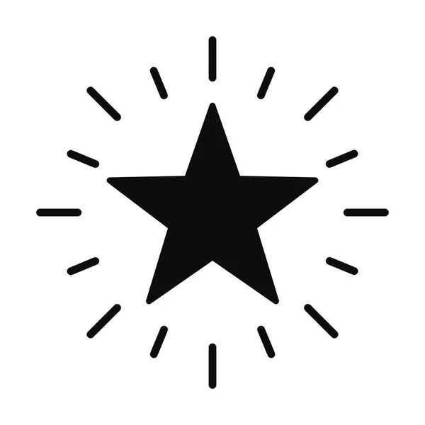 Ikona Zářící Jiskřivé Hvězdy Izolované Bílém Pozadí Vektor Plochý Styl — Stockový vektor