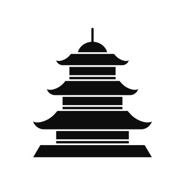 Siyah pagoda vektör simgesi beyaz arkaplan üzerinde izole edilmiş yüksek kaliteli resimleme