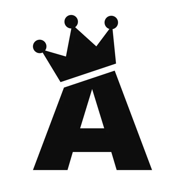 トップベクトルのイラストに王冠とグレードブラックのアイコンシルエットは 卓越性の概念を表しています — ストックベクタ
