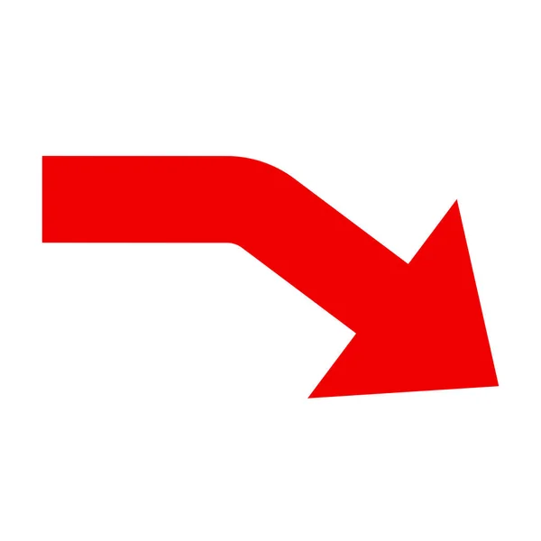 Tučná Červená Šipka Dolů Vektor Upravitelné Vysoce Kvalitní Ilustrace Izolované — Stockový vektor