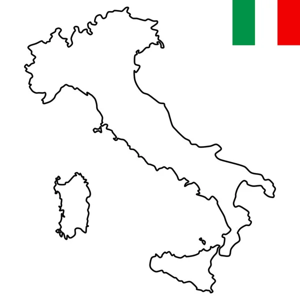 Italien Linje Karta Ritning Vektor Redigerbar Hög Kvalitet Illustration Isolerad — Stock vektor