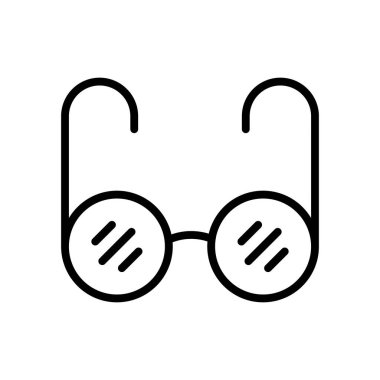 Yuvarlak gözlük çizgisi simgesi beyaz arkaplanda izole edildi. Düzenlenebilir canlı vuruş yüksek kalite vektör sembolü