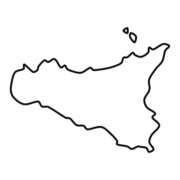 Mapa Ilha Sicília Ilustração Vetorial Alta Qualidade Desenho Linha Feito — Vetor de Stock