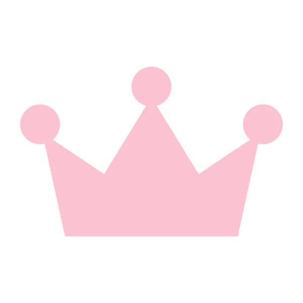 Beautiful Pink Crown Vector Flat Style Illustration Princess Logo Isolated — Stock Vector