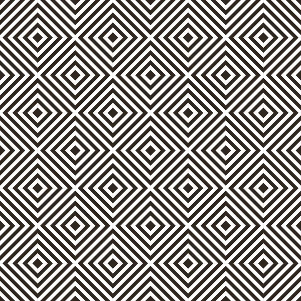 Soustředné Čtverce Vektory Bezešvé Vzor Abstraktní Pozadí Černobílí Kosočtverci Ornamenty — Stockový vektor
