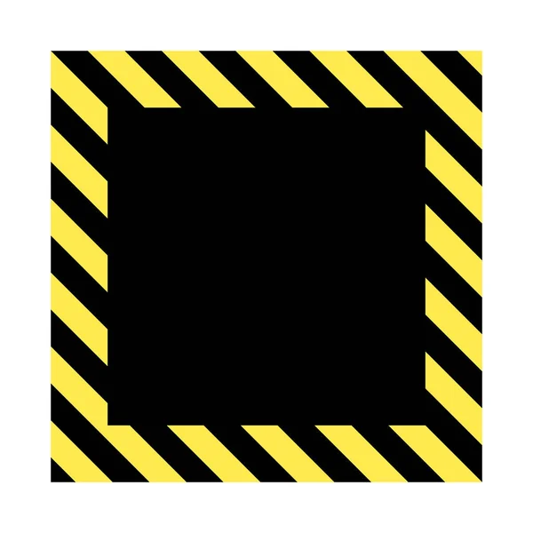 Черный Желтый Полосатый Знак Опасности Векторная Иллюстрация Высокого Качества Квадратного — стоковый вектор