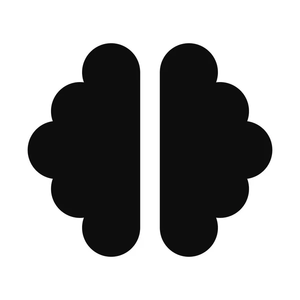 Brain Silhouette Black Icon Isolated White Background Vector Editable High — 图库矢量图片